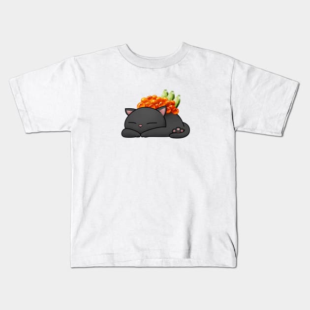 Chubby Cat Ikura Sushi (cat only) Kids T-Shirt by Takeda_Art